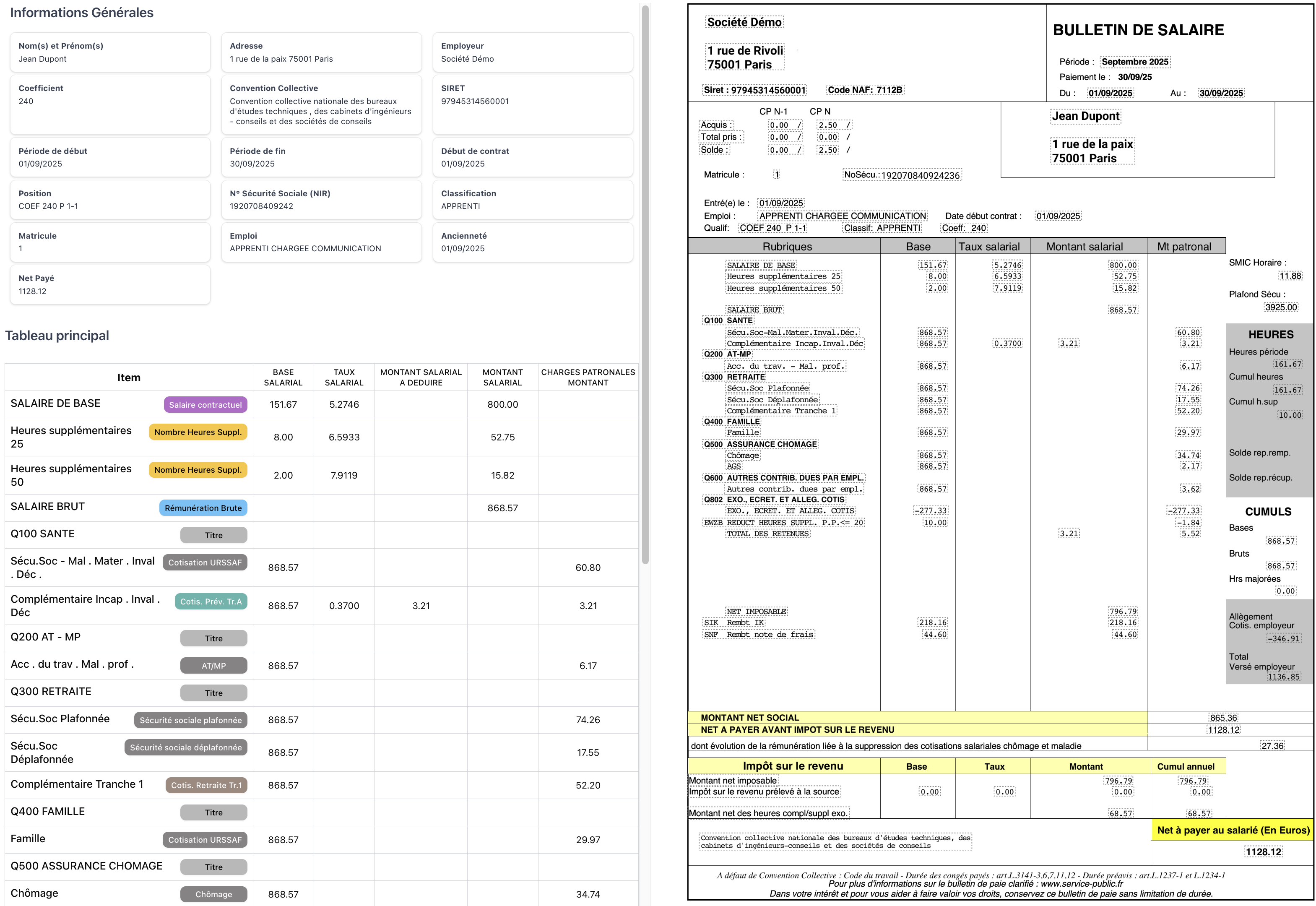 PaieSync OCR — extraction et labélisation d'un bulletin Cegid