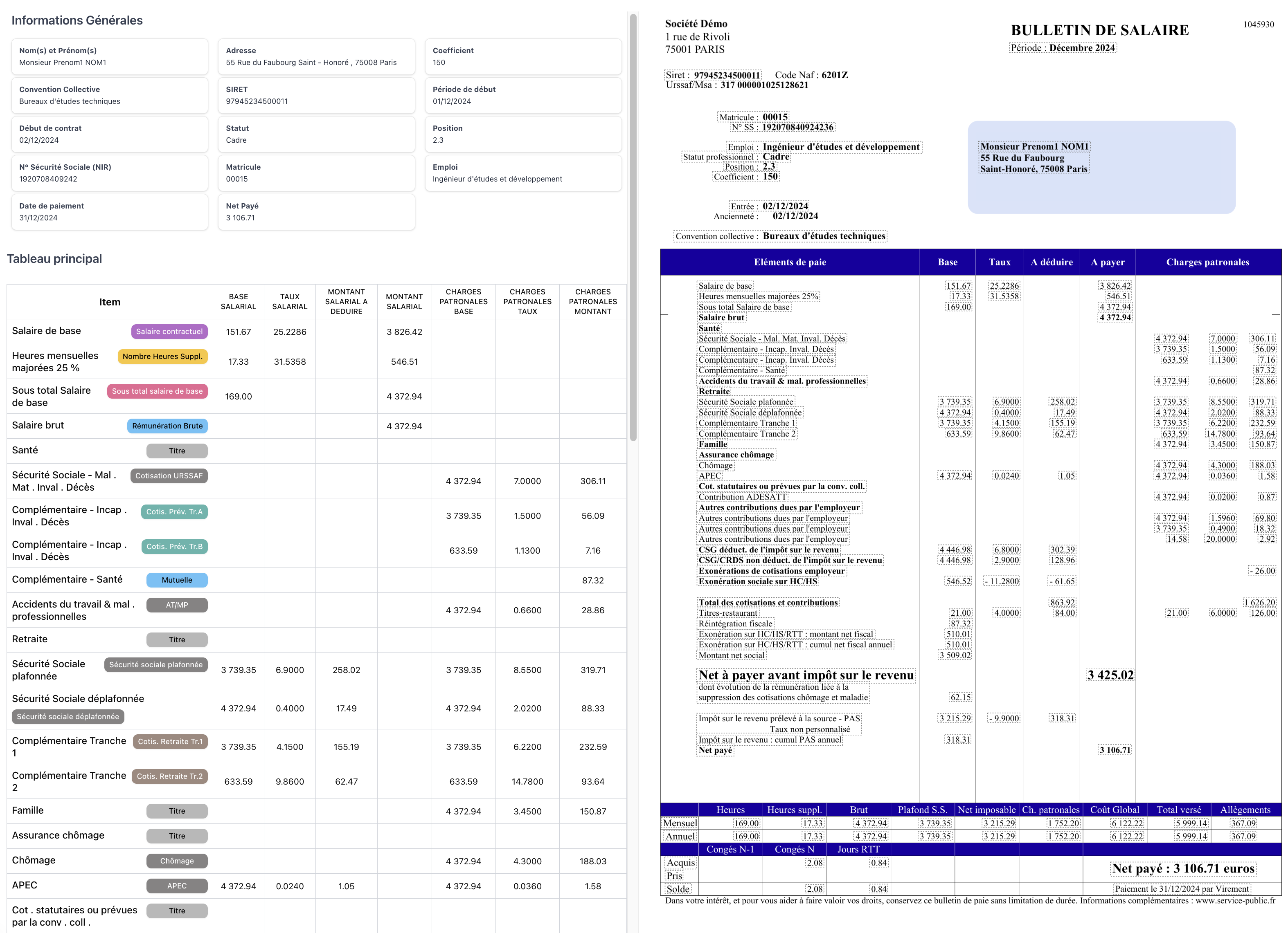 PaieSync OCR — extraction et labélisation d'un bulletin Silae
