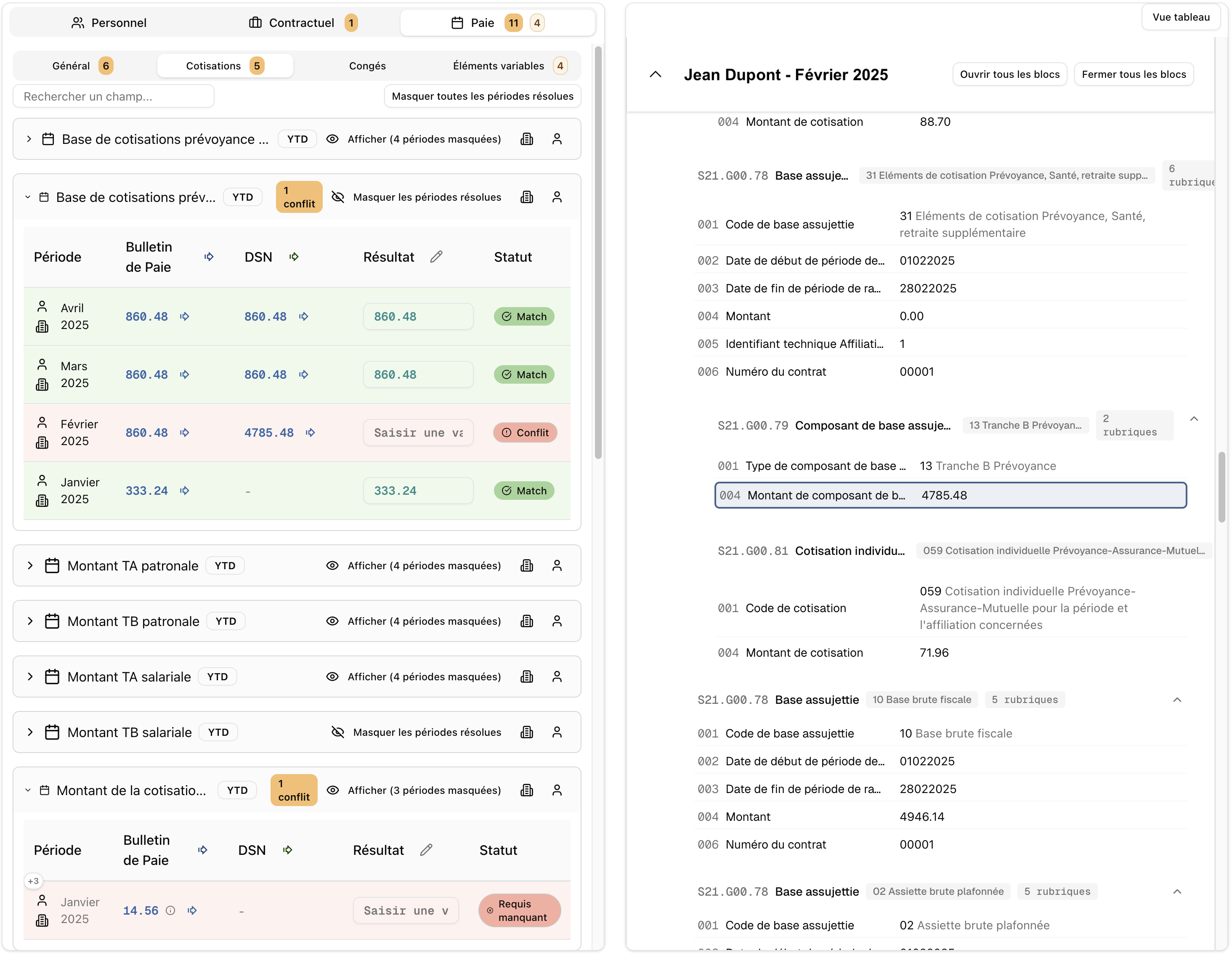 PaieSync — réconciliation bulletin vs DSN